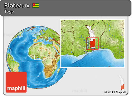 Physical Location Map of Plateaux, highlighted country