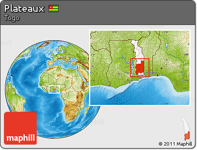 Physical Location Map of Plateaux, highlighted country