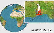 Satellite Location Map of Plateaux, highlighted country