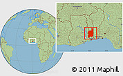 Savanna Style Location Map of Plateaux, within the entire country