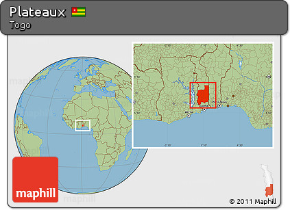 Savanna Style Location Map of Plateaux