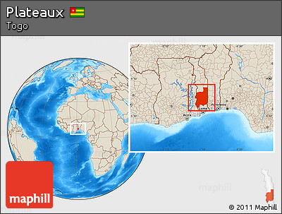Shaded Relief Location Map of Plateaux