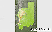 Physical Map of Plateaux, darken, semi-desaturated