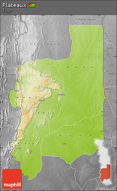 Physical Map of Plateaux, desaturated