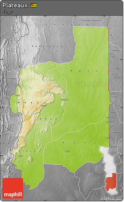 Physical Map of Plateaux, desaturated