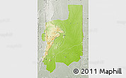 Physical Map of Plateaux, lighten, semi-desaturated