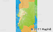 Physical Map of Plateaux, political shades outside