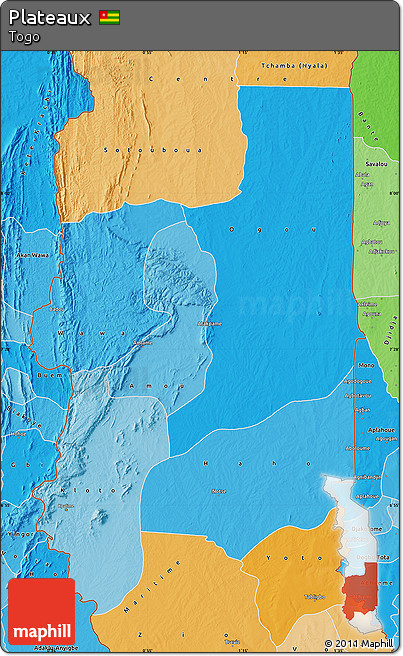 Political Shades Map of Plateaux