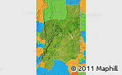 Satellite Map of Plateaux, political outside