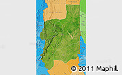 Satellite Map of Plateaux, political shades outside