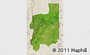 Satellite Map of Plateaux, shaded relief outside