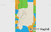 Shaded Relief Map of Plateaux, political outside