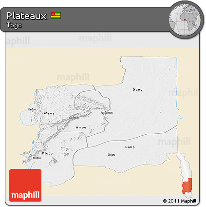 Classic Style Panoramic Map of Plateaux, single color outside
