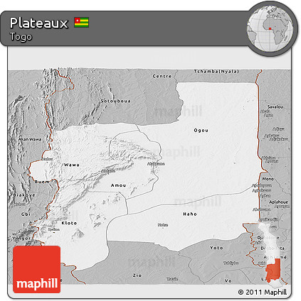 Gray Panoramic Map of Plateaux