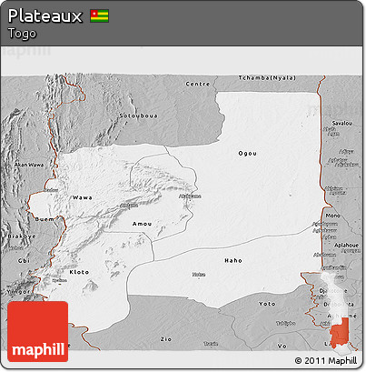 Gray Panoramic Map of Plateaux
