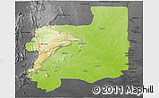Physical Panoramic Map of Plateaux, darken, desaturated