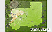 Physical Panoramic Map of Plateaux, darken
