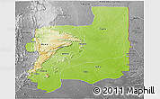 Physical Panoramic Map of Plateaux, desaturated