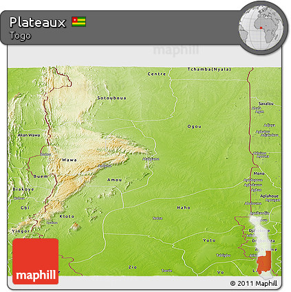Physical Panoramic Map of Plateaux