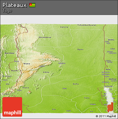 Physical Panoramic Map of Plateaux
