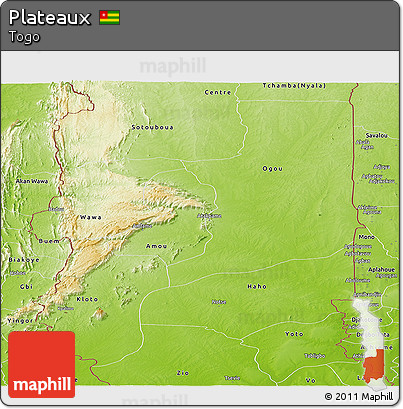 Physical Panoramic Map of Plateaux