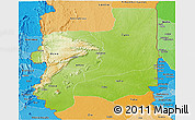 Physical Panoramic Map of Plateaux, political shades outside