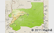 Physical Panoramic Map of Plateaux, shaded relief outside