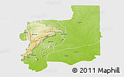 Physical Panoramic Map of Plateaux, single color outside