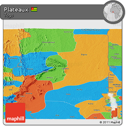 Political Panoramic Map of Plateaux