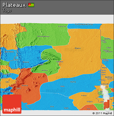 Political Panoramic Map of Plateaux