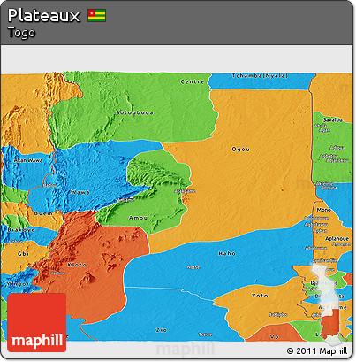 Political Panoramic Map of Plateaux