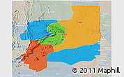 Political Panoramic Map of Plateaux, lighten, semi-desaturated