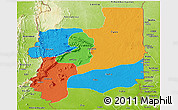 Political Panoramic Map of Plateaux, physical outside