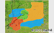 Political Panoramic Map of Plateaux, satellite outside