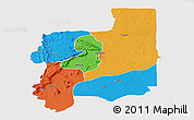 Political Panoramic Map of Plateaux, single color outside