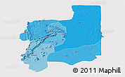 Political Shades Panoramic Map of Plateaux, cropped outside