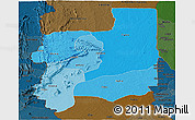 Political Shades Panoramic Map of Plateaux, darken