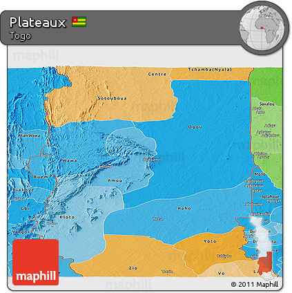 Political Shades Panoramic Map of Plateaux