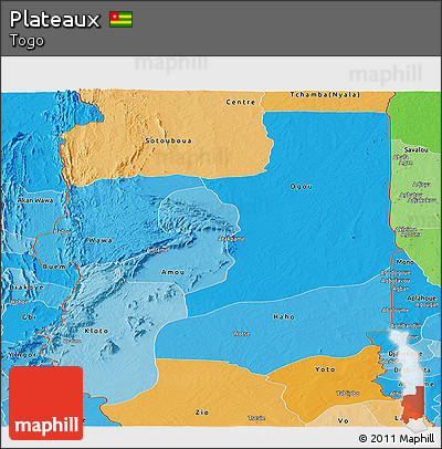 Political Shades Panoramic Map of Plateaux