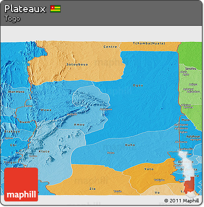 Political Shades Panoramic Map of Plateaux