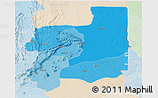 Political Shades Panoramic Map of Plateaux, lighten