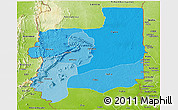 Political Shades Panoramic Map of Plateaux, physical outside