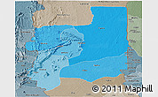 Political Shades Panoramic Map of Plateaux, semi-desaturated