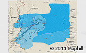 Political Shades Panoramic Map of Plateaux, shaded relief outside