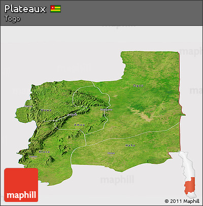 Satellite Panoramic Map of Plateaux, cropped outside