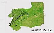 Satellite Panoramic Map of Plateaux, cropped outside