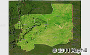 Satellite Panoramic Map of Plateaux, darken