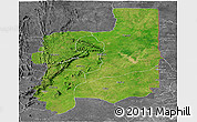 Satellite Panoramic Map of Plateaux, desaturated