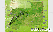 Satellite Panoramic Map of Plateaux, physical outside