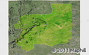 Satellite Panoramic Map of Plateaux, semi-desaturated